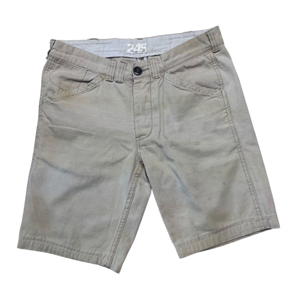 TwentyFourStandard‎ 24S Mens Khaki Canvas Shorts Size 30 Button Fly Workwear Tan